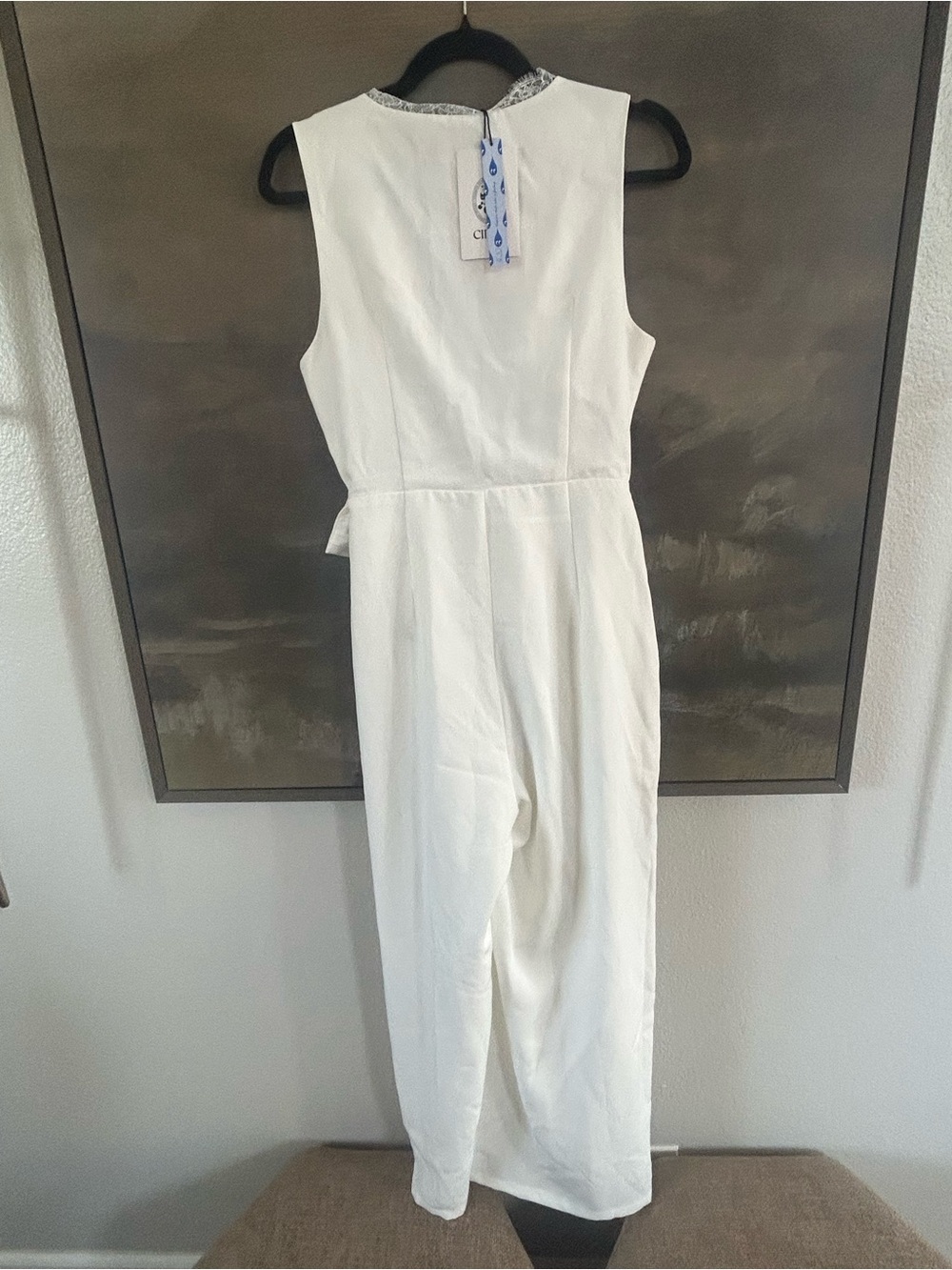 NWT Cider Sleeveless White Jumpsuit with Tailored Vest - Picture 7 of 14